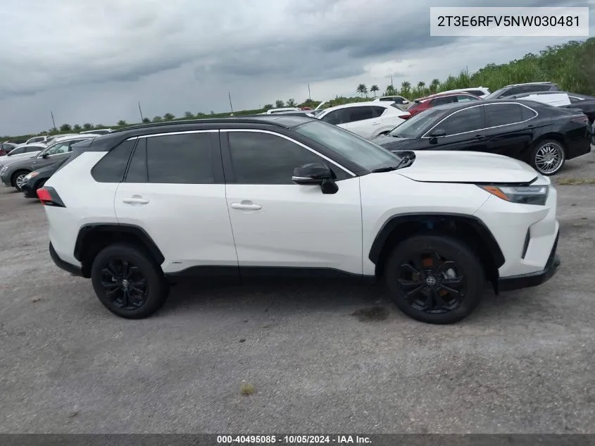 2022 Toyota Rav4 Xse VIN: 2T3E6RFV5NW030481 Lot: 40495085