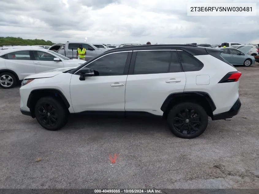 2022 Toyota Rav4 Xse VIN: 2T3E6RFV5NW030481 Lot: 40495085