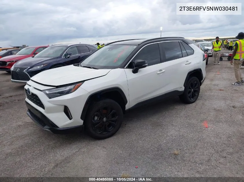 2022 Toyota Rav4 Xse VIN: 2T3E6RFV5NW030481 Lot: 40495085