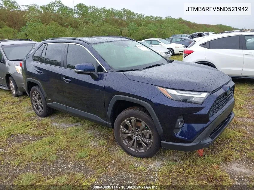 2022 Toyota Rav4 Xle Premium VIN: JTMB6RFV5ND521942 Lot: 40495114