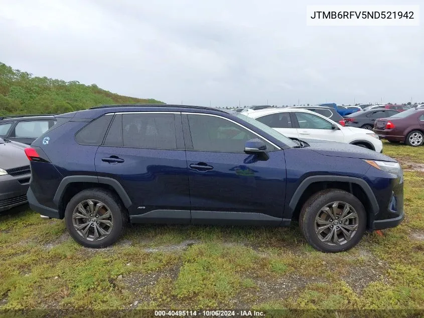 2022 Toyota Rav4 Xle Premium VIN: JTMB6RFV5ND521942 Lot: 40495114