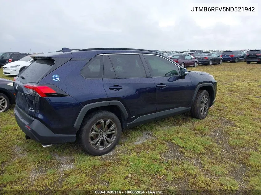 2022 Toyota Rav4 Xle Premium VIN: JTMB6RFV5ND521942 Lot: 40495114