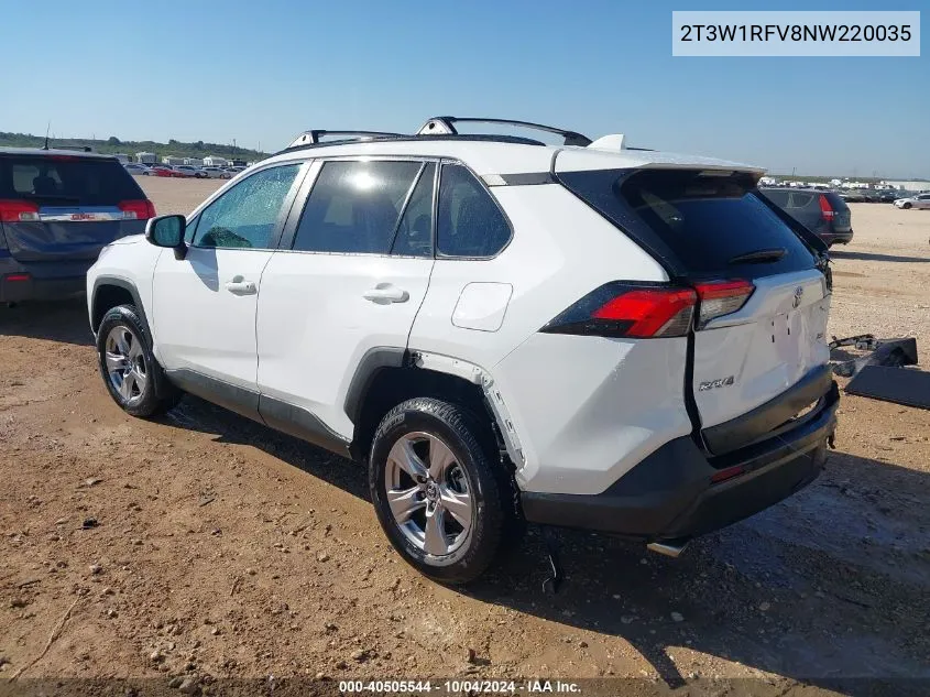 2022 Toyota Rav4 Xle VIN: 2T3W1RFV8NW220035 Lot: 40505544