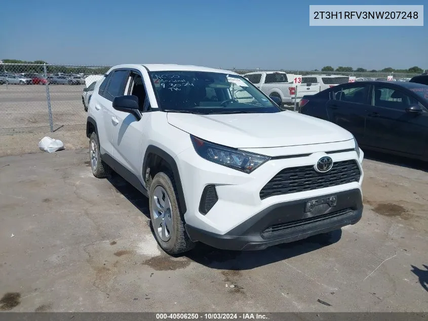 2022 Toyota Rav4 Le VIN: 2T3H1RFV3NW207248 Lot: 40506250