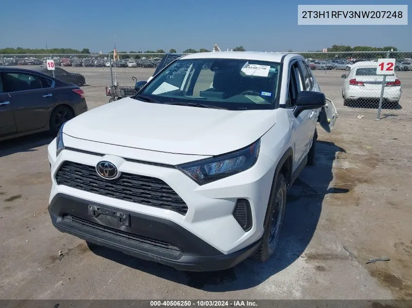 2022 Toyota Rav4 Le VIN: 2T3H1RFV3NW207248 Lot: 40506250