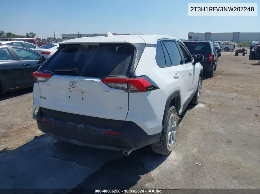 2022 Toyota Rav4 Le VIN: 2T3H1RFV3NW207248 Lot: 40506250