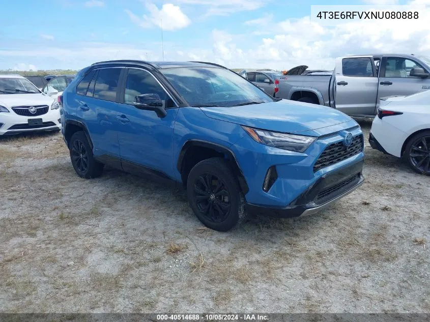 2022 Toyota Rav4 Xse VIN: 4T3E6RFVXNU080888 Lot: 40514688