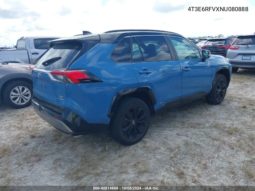 2022 Toyota Rav4 Xse VIN: 4T3E6RFVXNU080888 Lot: 40514688