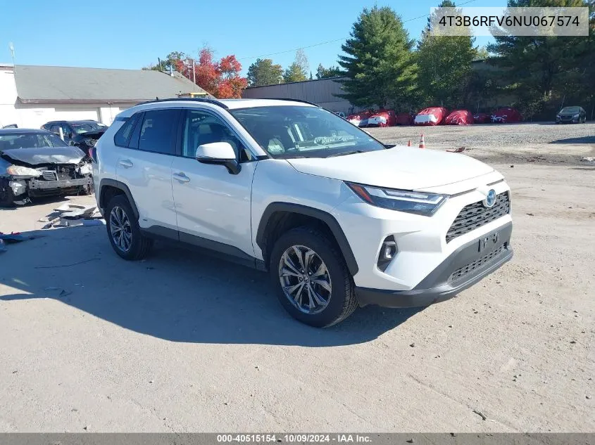 2022 Toyota Rav4 Hybrid Xle Premium VIN: 4T3B6RFV6NU067574 Lot: 40515154