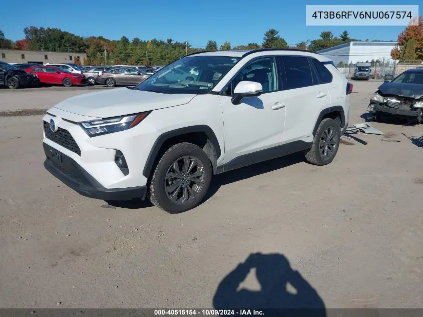 2022 Toyota Rav4 Hybrid Xle Premium VIN: 4T3B6RFV6NU067574 Lot: 40515154