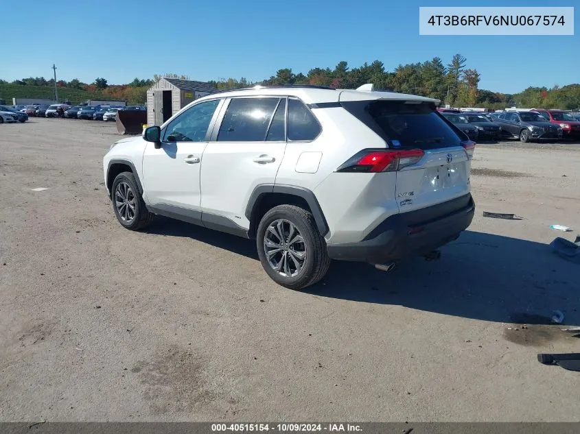 2022 Toyota Rav4 Hybrid Xle Premium VIN: 4T3B6RFV6NU067574 Lot: 40515154