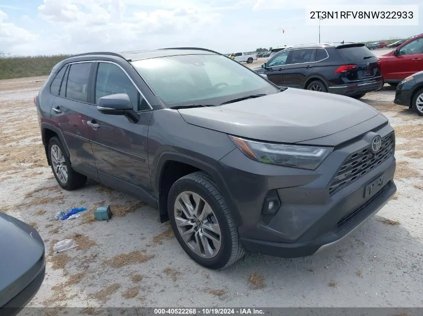 2022 Toyota Rav4 Limited VIN: 2T3N1RFV8NW322933 Lot: 40522268