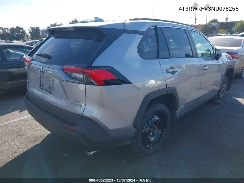 2022 Toyota Rav4 Hybrid Xle VIN: 4T3RWRFV3NU078255 Lot: 40523223