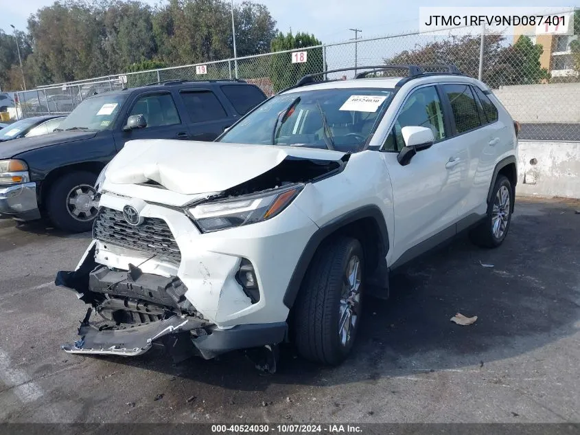 2022 Toyota Rav4 Xle Premium VIN: JTMC1RFV9ND087401 Lot: 40524030