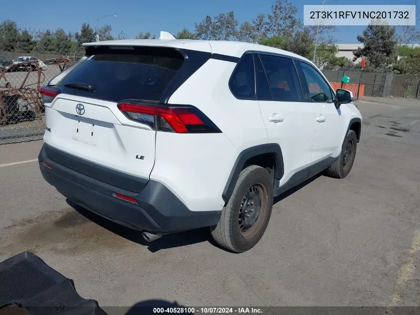 2022 Toyota Rav4 Le VIN: 2T3K1RFV1NC201732 Lot: 40528100