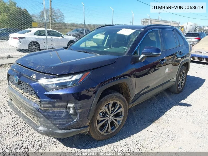 2022 Toyota Rav4 Hybrid Xle Premium VIN: JTMB6RFV0ND068619 Lot: 40528487