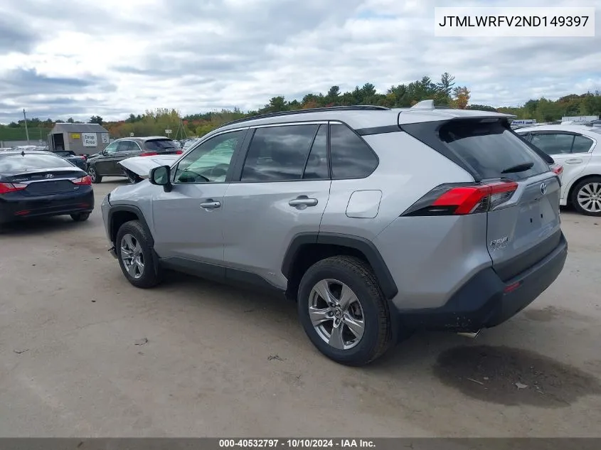 2022 Toyota Rav4 Hybrid Le VIN: JTMLWRFV2ND149397 Lot: 40532797