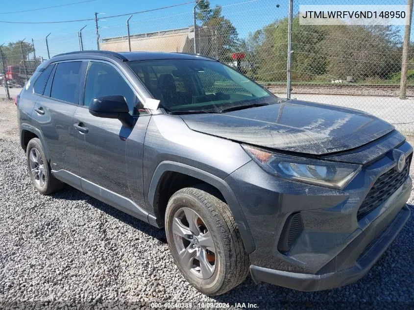 2022 Toyota Rav4 Hybrid Le VIN: JTMLWRFV6ND148950 Lot: 40540389