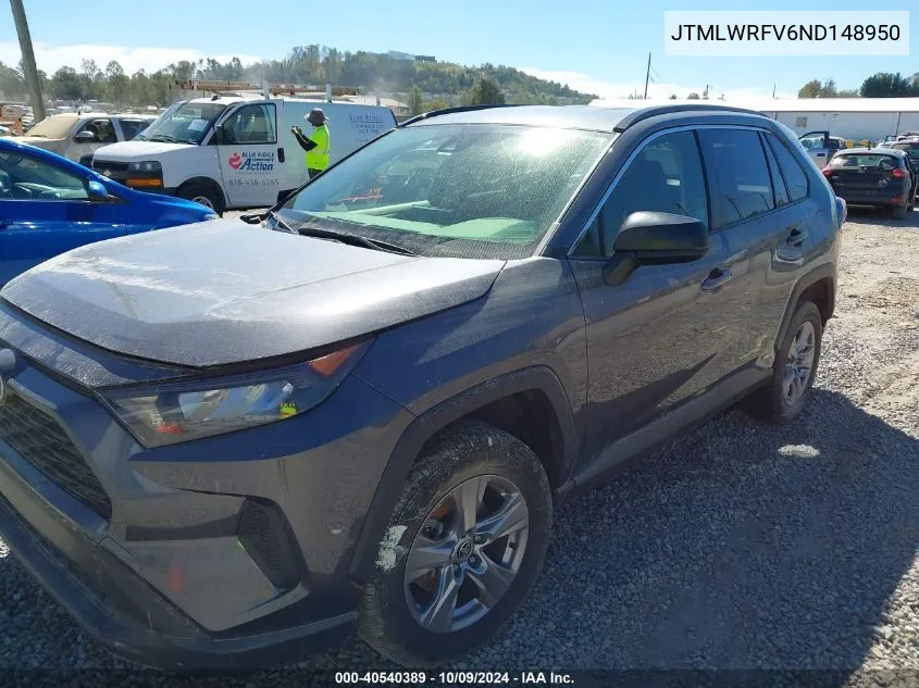 2022 Toyota Rav4 Hybrid Le VIN: JTMLWRFV6ND148950 Lot: 40540389