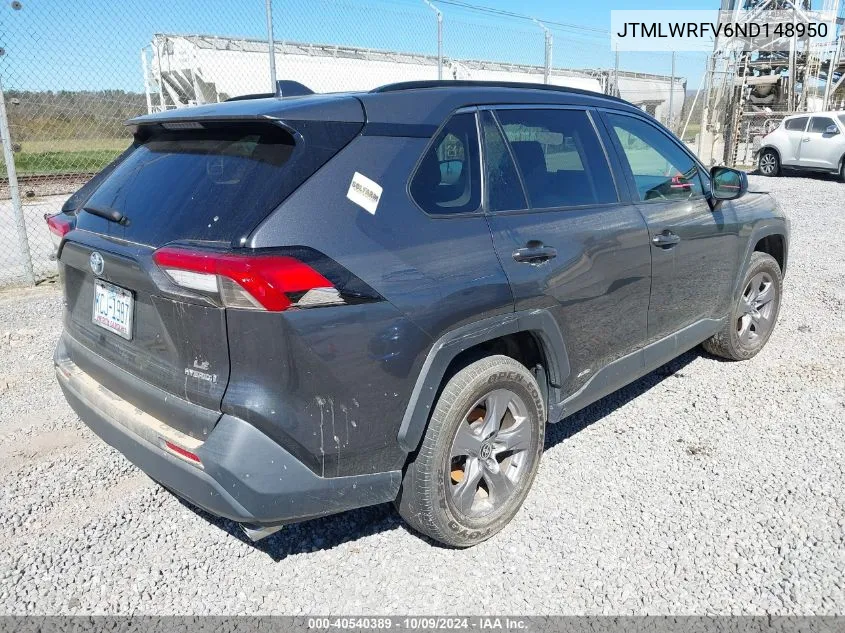 2022 Toyota Rav4 Hybrid Le VIN: JTMLWRFV6ND148950 Lot: 40540389