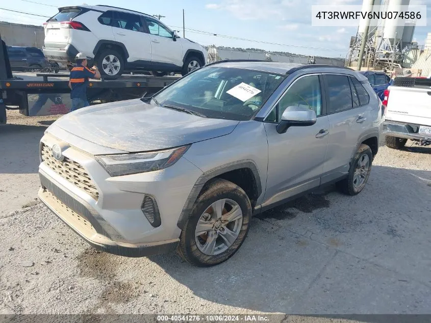 2022 Toyota Rav4 Hybrid Xle VIN: 4T3RWRFV6NU074586 Lot: 40541276