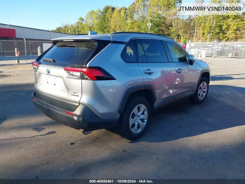 2022 Toyota Rav4 Hybrid Le VIN: JTMMWRFV3ND140048 Lot: 40550481