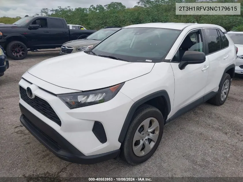 2022 Toyota Rav4 Le VIN: 2T3H1RFV3NC179615 Lot: 40553953