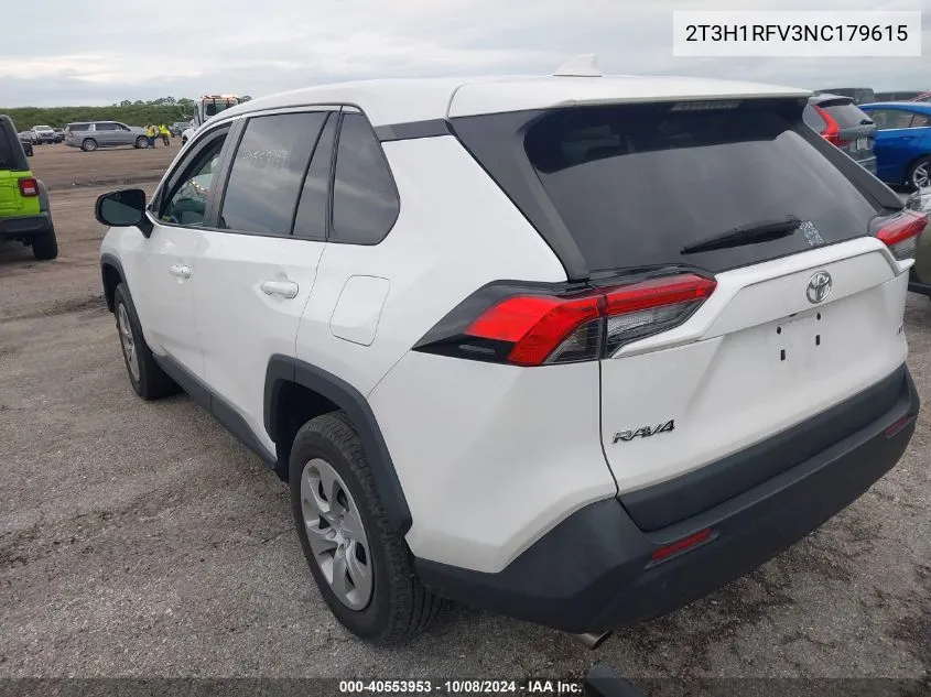 2022 Toyota Rav4 Le VIN: 2T3H1RFV3NC179615 Lot: 40553953