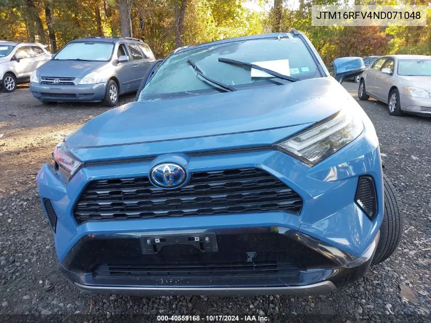 2022 Toyota Rav4 Hybrid Se VIN: JTM16RFV4ND071048 Lot: 40559168