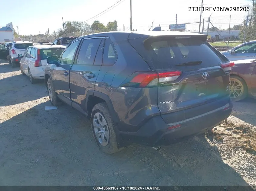 2022 Toyota Rav4 Le VIN: 2T3F1RFV3NW298206 Lot: 40563167