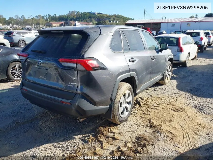 2022 Toyota Rav4 Le VIN: 2T3F1RFV3NW298206 Lot: 40563167