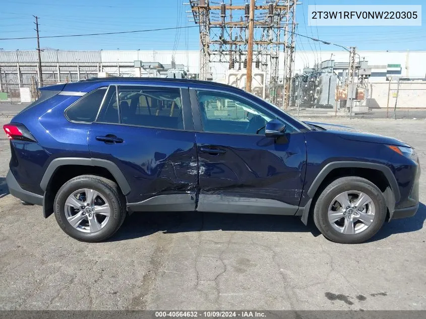 2022 Toyota Rav4 Xle VIN: 2T3W1RFV0NW220305 Lot: 40564632