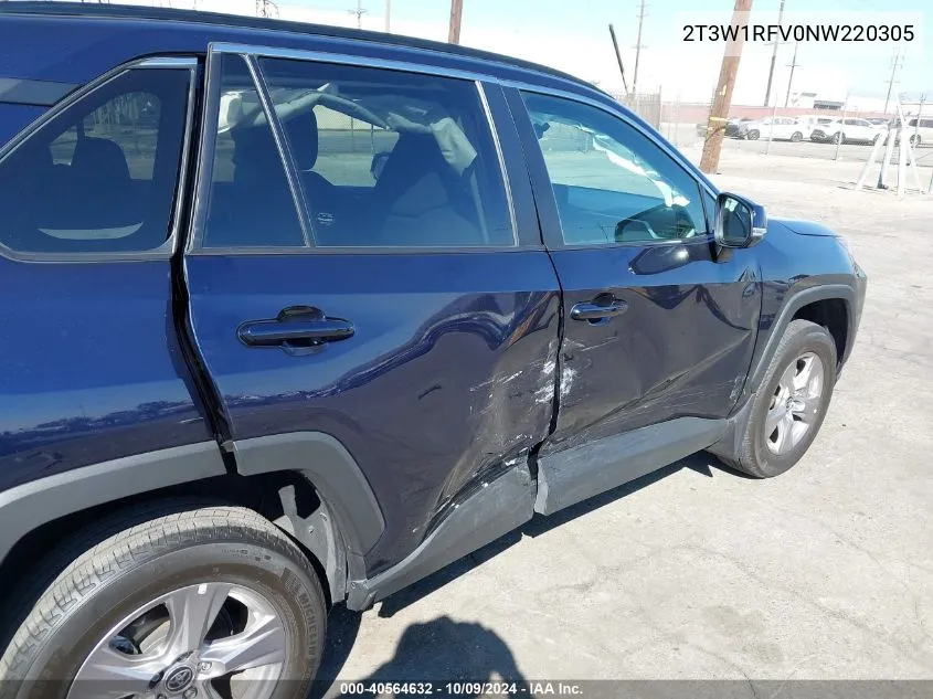 2022 Toyota Rav4 Xle VIN: 2T3W1RFV0NW220305 Lot: 40564632