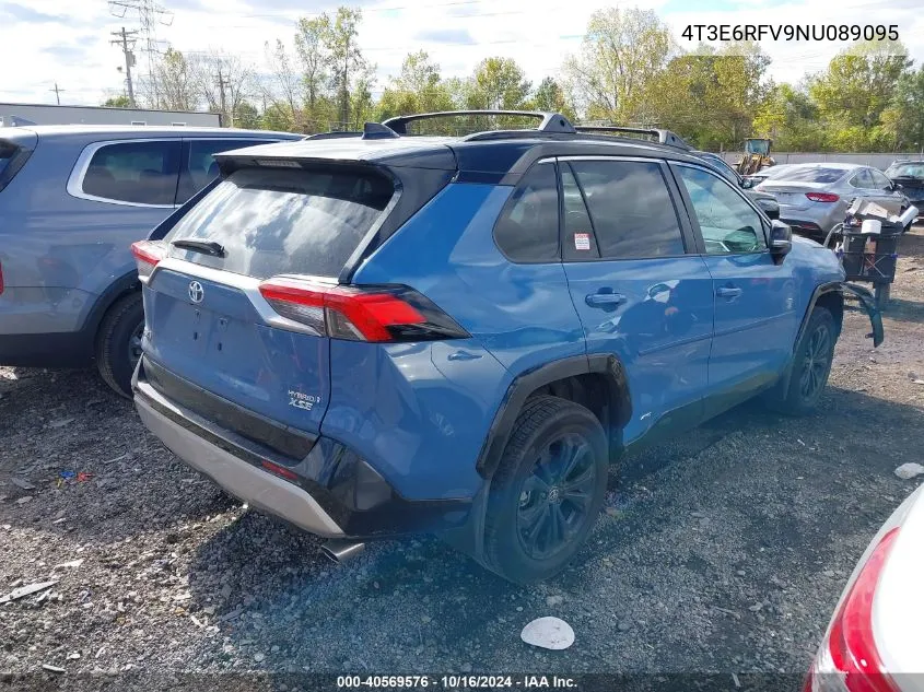 2022 Toyota Rav4 Hybrid Xse VIN: 4T3E6RFV9NU089095 Lot: 40569576