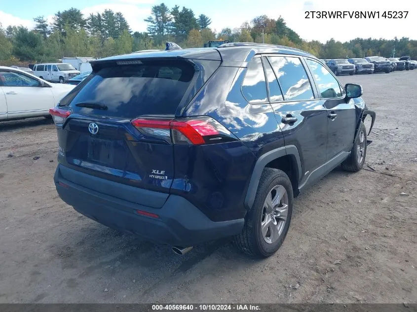 2022 Toyota Rav4 Xle Hybrid VIN: 2T3RWRFV8NW145237 Lot: 40569640