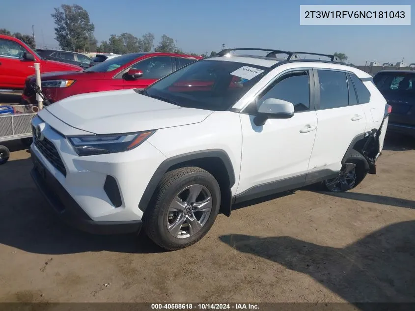 2022 Toyota Rav4 Xle VIN: 2T3W1RFV6NC181043 Lot: 40588618