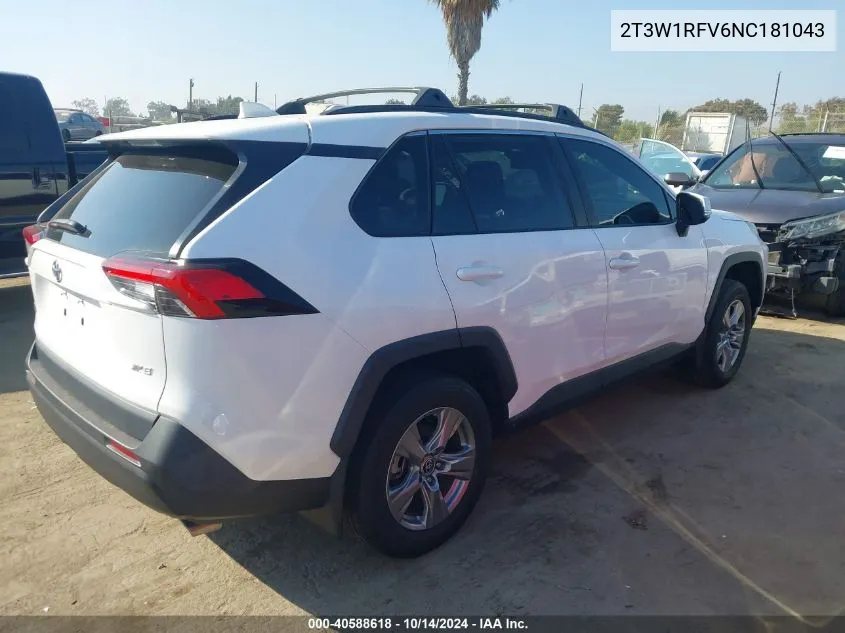 2022 Toyota Rav4 Xle VIN: 2T3W1RFV6NC181043 Lot: 40588618