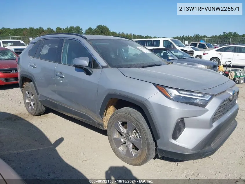 2022 Toyota Rav4 Xle VIN: 2T3W1RFV0NW226671 Lot: 40592138