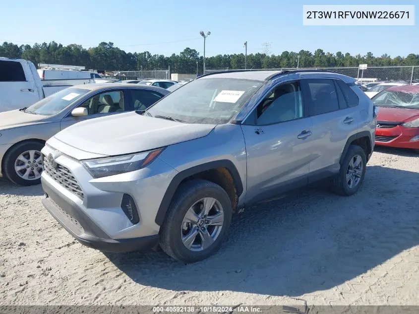 2022 Toyota Rav4 Xle VIN: 2T3W1RFV0NW226671 Lot: 40592138