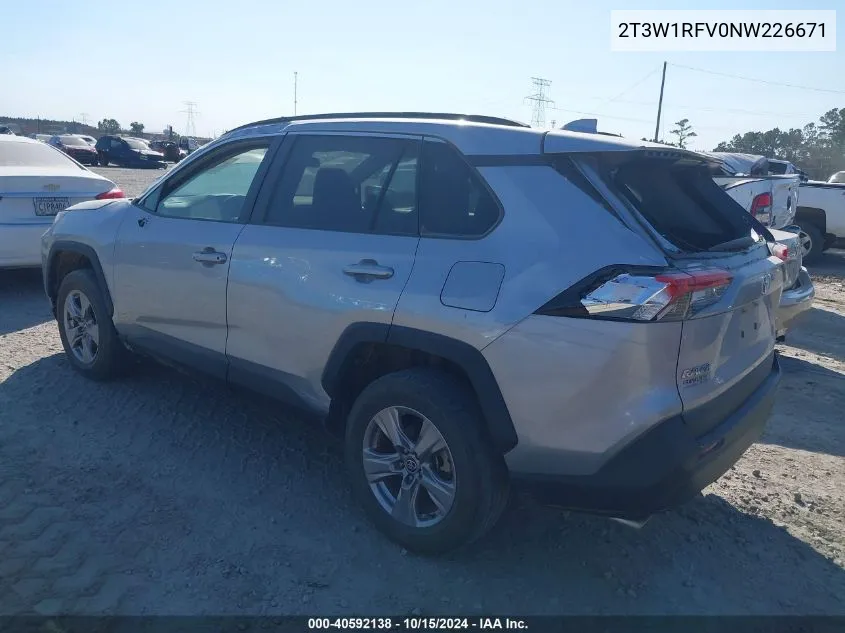 2022 Toyota Rav4 Xle VIN: 2T3W1RFV0NW226671 Lot: 40592138