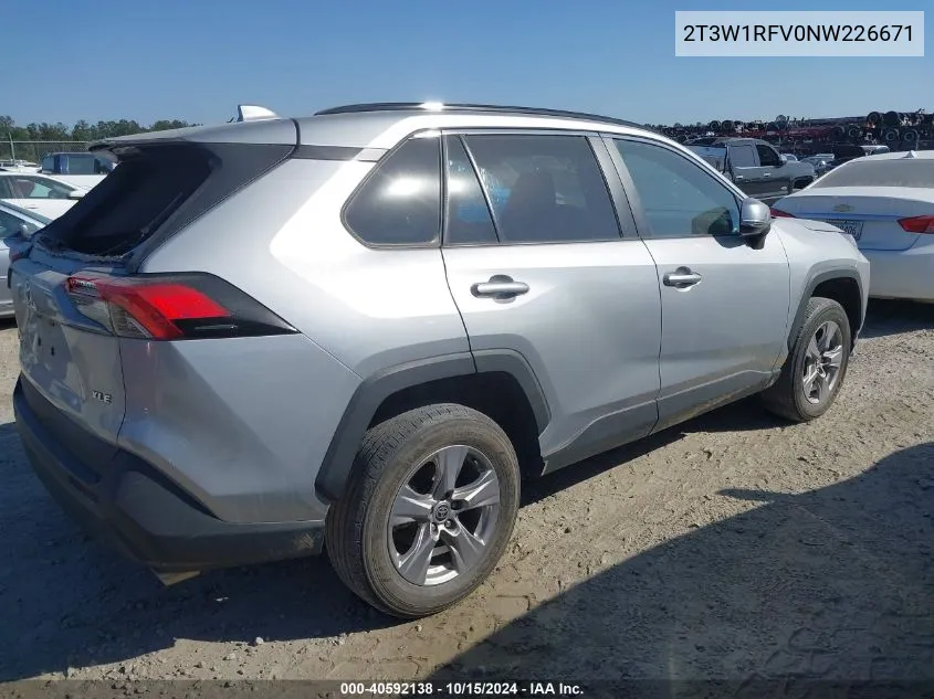 2022 Toyota Rav4 Xle VIN: 2T3W1RFV0NW226671 Lot: 40592138