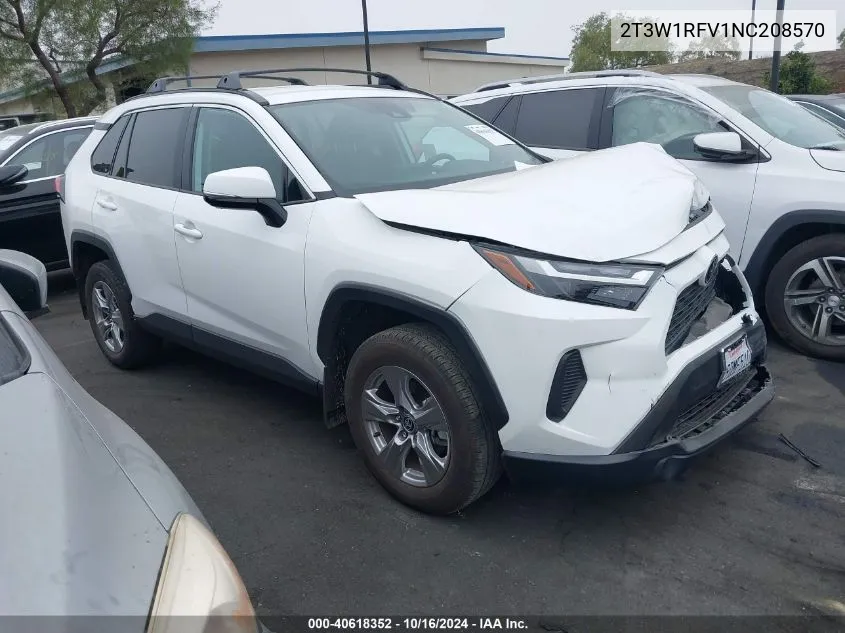 2022 Toyota Rav4 Xle VIN: 2T3W1RFV1NC208570 Lot: 40618352