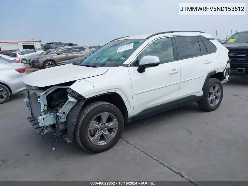 2022 Toyota Rav4 Hybrid Le VIN: JTMMWRFV5ND153612 Lot: 40622952