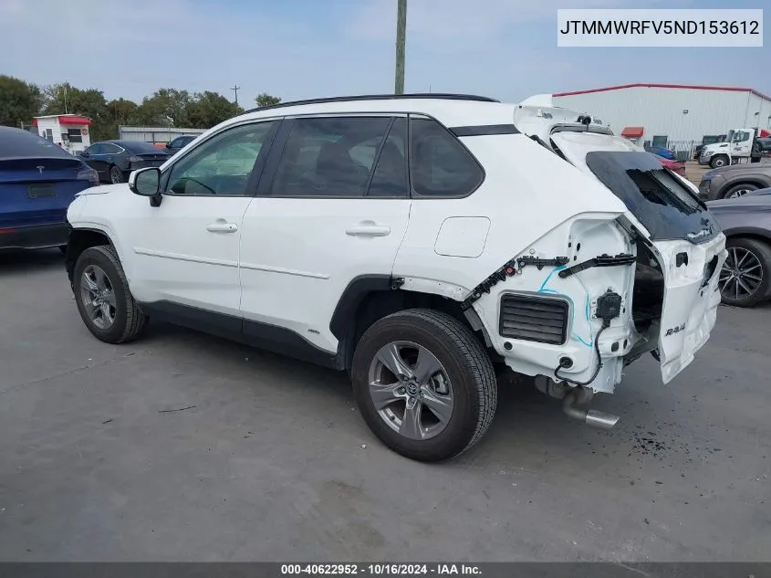 2022 Toyota Rav4 Hybrid Le VIN: JTMMWRFV5ND153612 Lot: 40622952