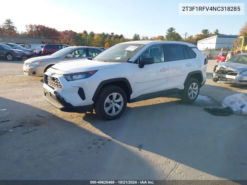 2022 Toyota Rav4 Le VIN: 2T3F1RFV4NC318285 Lot: 40625468