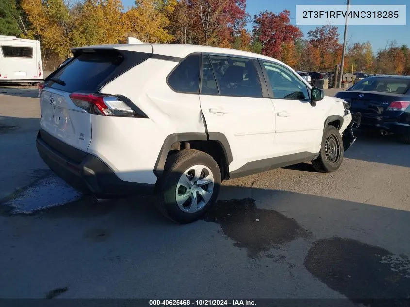 2022 Toyota Rav4 Le VIN: 2T3F1RFV4NC318285 Lot: 40625468