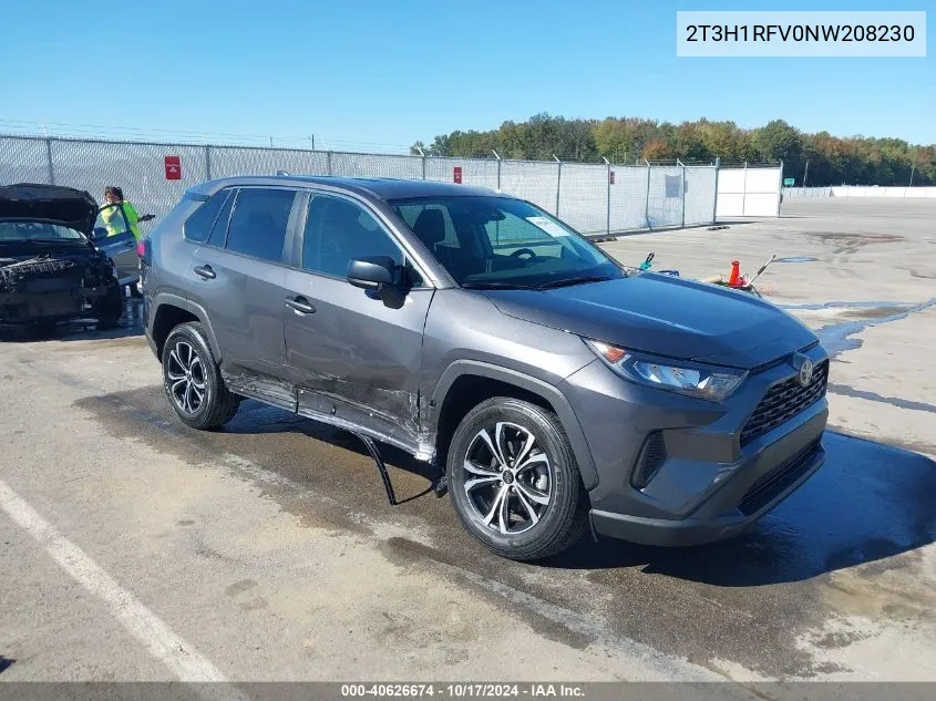 2022 Toyota Rav4 Le VIN: 2T3H1RFV0NW208230 Lot: 40626674