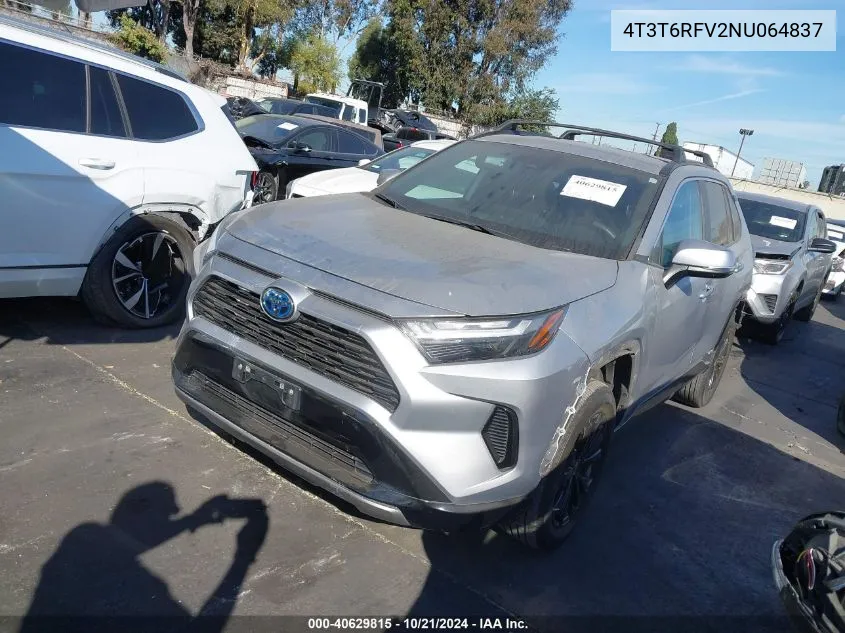 2022 Toyota Rav4 Hybrid Se VIN: 4T3T6RFV2NU064837 Lot: 40629815