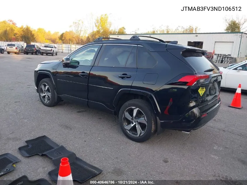 2022 Toyota Rav4 Prime Se VIN: JTMAB3FV3ND106512 Lot: 40646786