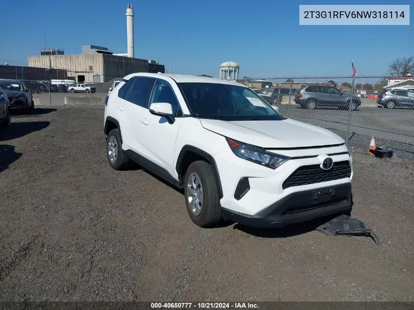 2T3G1RFV6NW318114 2022 Toyota Rav4 Le